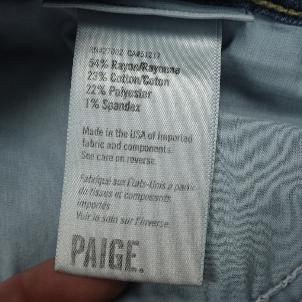 Paige‎ Jeans Womens 27 Blue Margot Ankle High Rise Skinny Ellington Raw Hem - Picture 12 of 14
